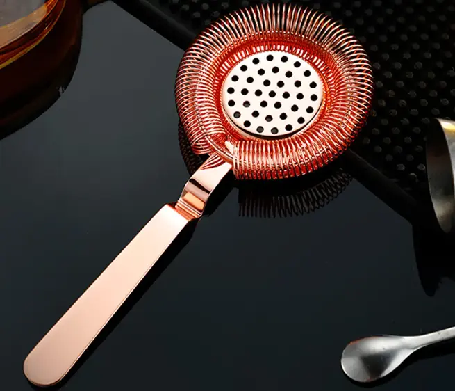 AD-0219 304不鏽鋼 霍桑隔冰器 
無耳款(玫瑰金色) 