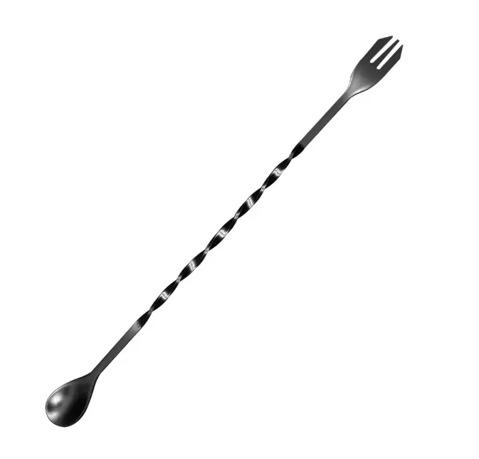 AD-0089 304不鏽鋼吧叉匙
26cm(電鍍黑色) 