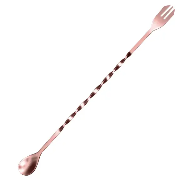 AD-0090 304不鏽鋼吧叉匙
26cm(電鍍玫瑰金色) 