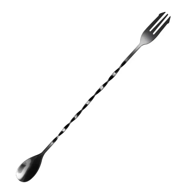 AD-0093 304不鏽鋼吧叉匙
32cm(電鍍黑色) 