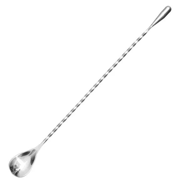 AD-L0058 304不鏽鋼吧匙密集螺紋款31cm(銀色) 