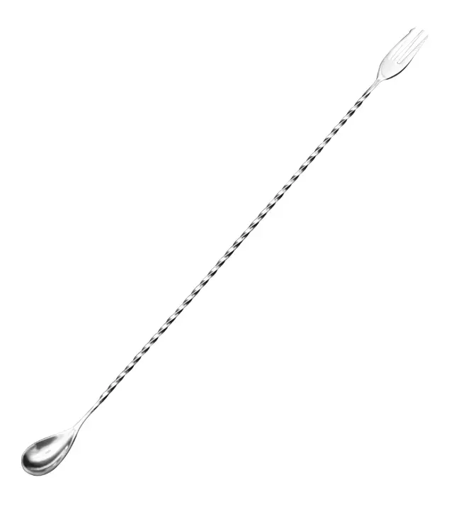 AD-0113 304不鏽鋼吧匙密集螺紋款40cm(銀色) 