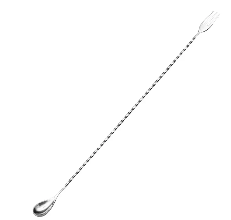 AD-0117 304不鏽鋼吧匙密集螺紋款50cm(銀色) 