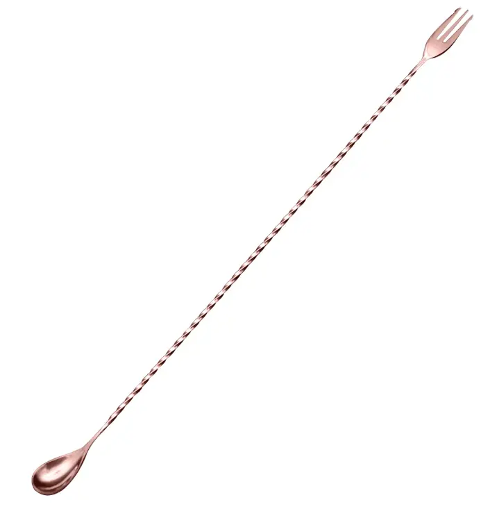 AD-0120 304不鏽鋼吧匙密集螺紋款50cm(電鍍玫瑰金色) 