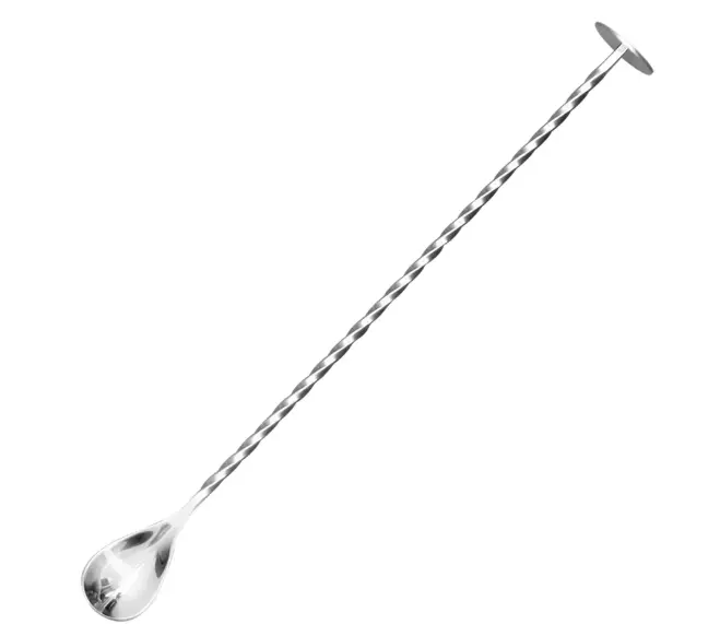 AD-L0059 304不鏽鋼吧平匙 密集螺紋27cm(銀色) 