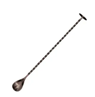 AD-0123 304不鏽鋼吧平匙密集螺紋27cm
(電鍍黑色) 