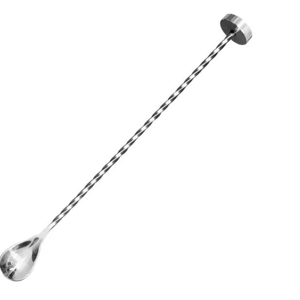 AD- L0059-1 304不鏽鋼吧平匙圓盤密集螺紋30cm (銀色) 