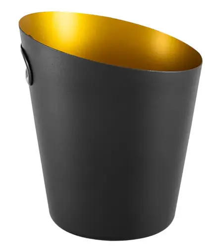 AD-0185 手提不鏽鋼斜口冰桶
5L(外黑內金色) 