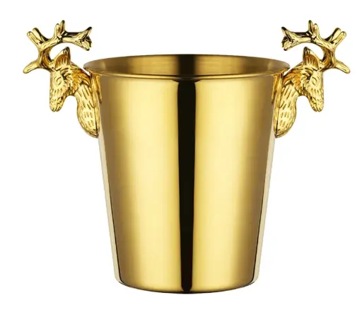 AD-0195 不鏽鋼鹿角冰桶 3L (金色) 
