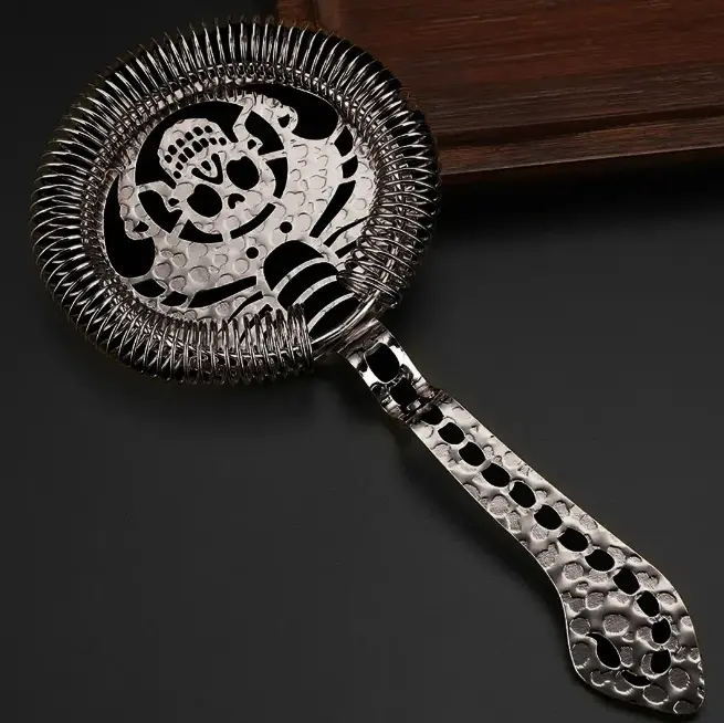 AD-0222 304不鏽鋼 霍桑隔冰器 蠍子骷髏款 （黑色） 