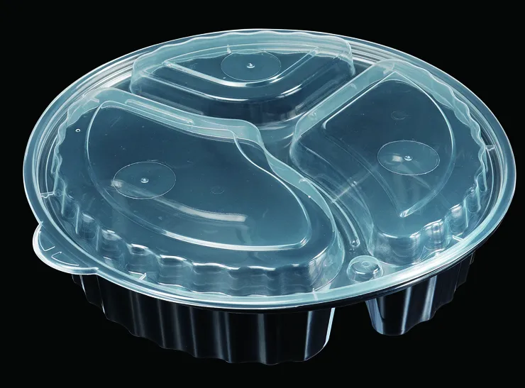 BE-A-9333 A-9333HD三格圓形餐盒39oz 50P*3/箱